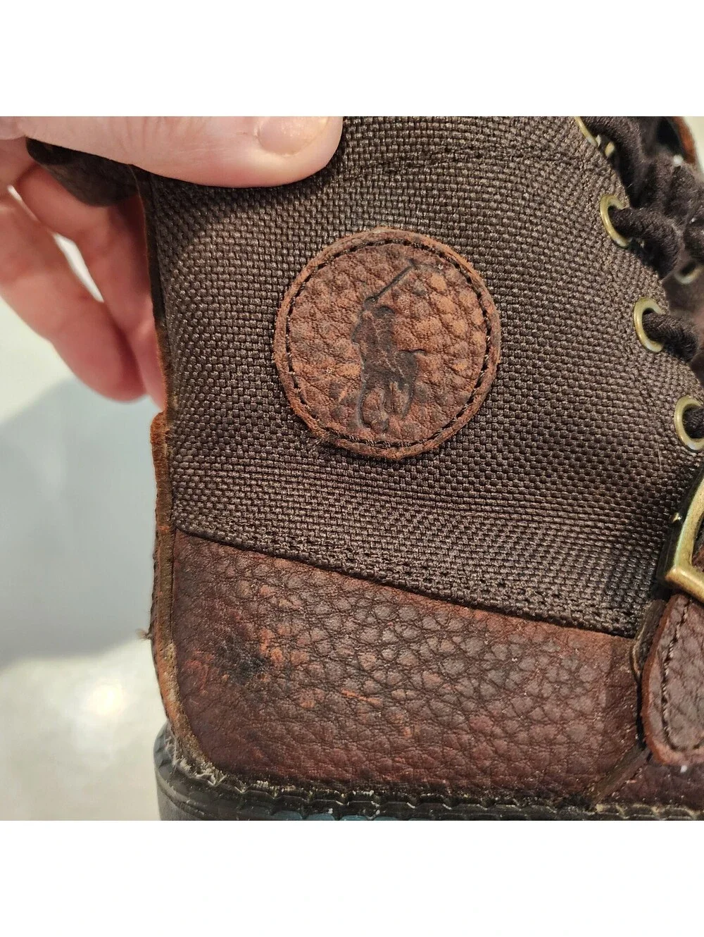 Polo Ralph Lauren Kids Brown Leather Ankle Boots Size 12 Little Kid